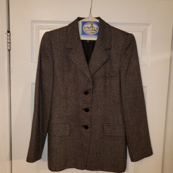 Linda Allard/Ellen Tracy Black/White Checkered suit jacket - Picture 1 of 6